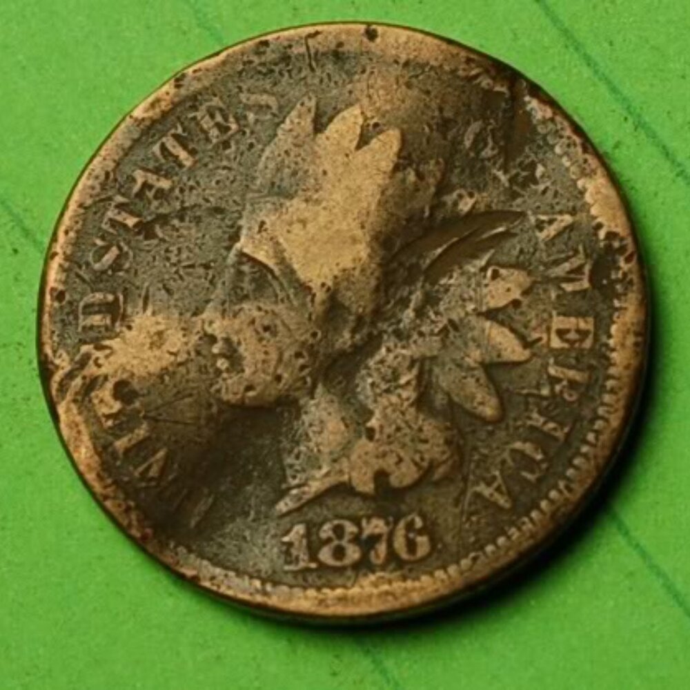 🌟1876 Indian Head Cent Penny 1c Lot X42🌟  KEY DATE - RARE FIND